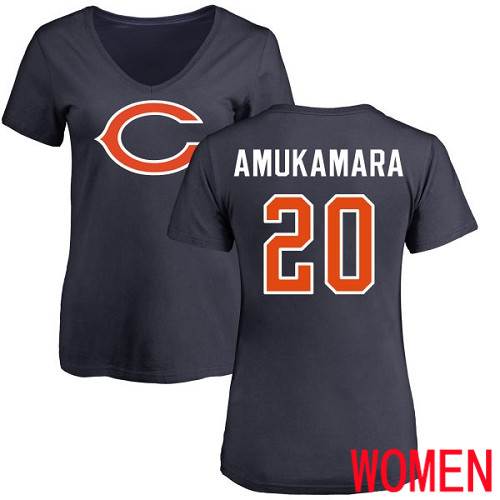 Chicago Bears Navy Blue Women Prince Amukamara Name and Number Logo NFL Football #20 T Shirt